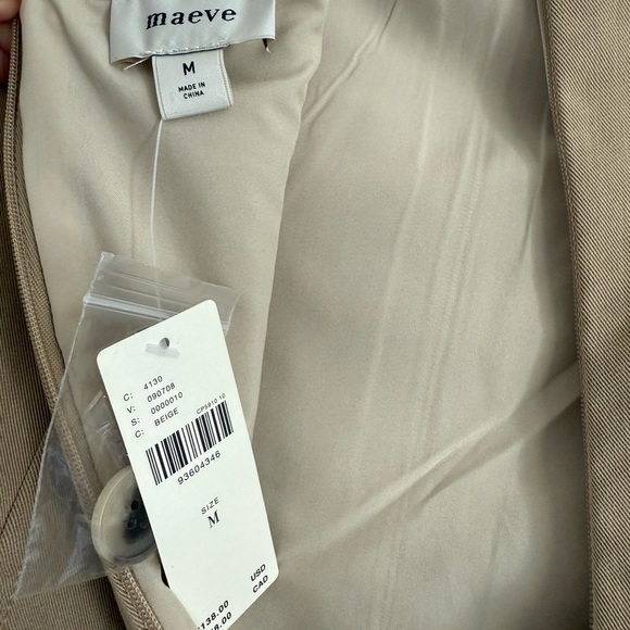 Anthropologie Flat White Strapless Pleated Mini Dress - Size M -‎ Beige - NWT - Picture 9 of 11